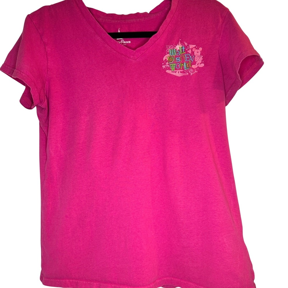 Disney Parks Pink‎ Walt Disney World V-Neck T-Shirt Women's Large